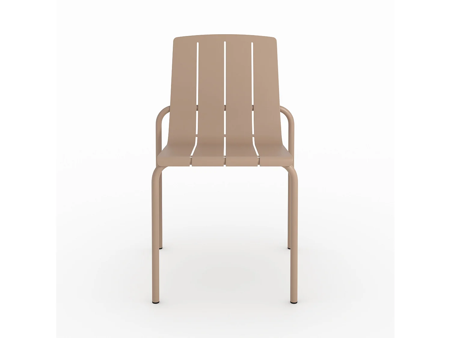 Lot de 2 chaises de jardin en métal taupe - Suna