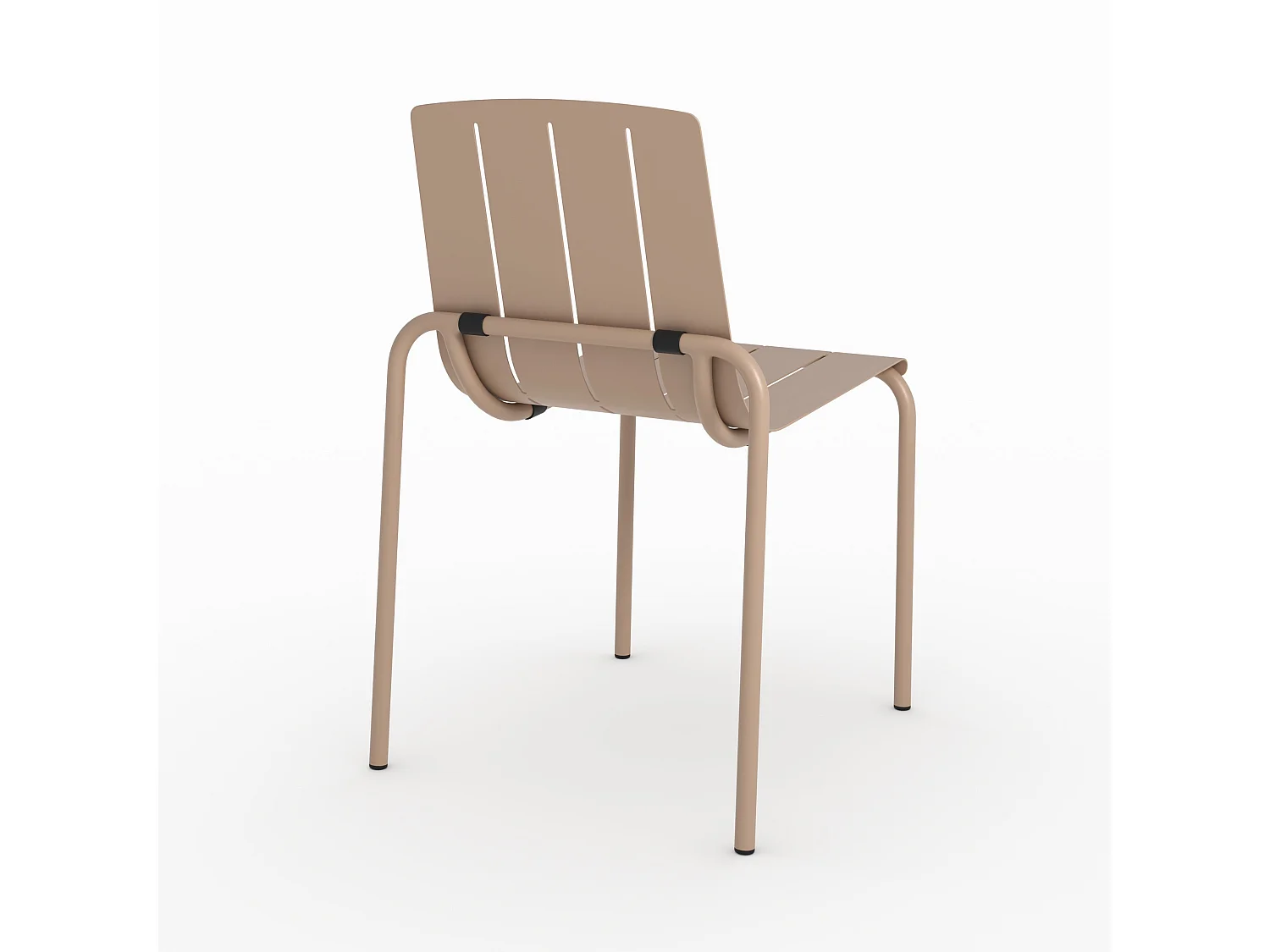 Lot de 2 chaises de jardin en métal taupe - Suna