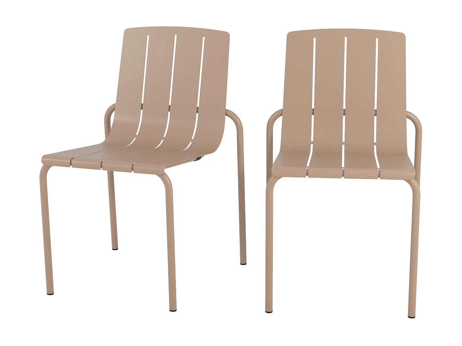 Conjunto de 2 sillas de jardín de metal topo - Suna