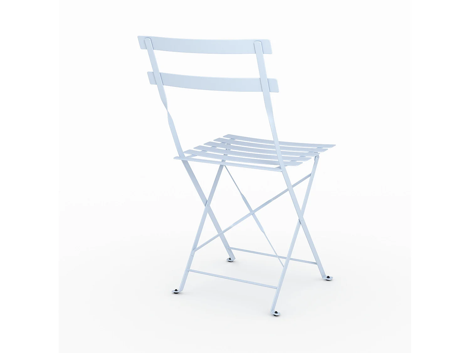 Lot de 2 chaises de jardin en métal bleu pastel, pliantes - Kayla