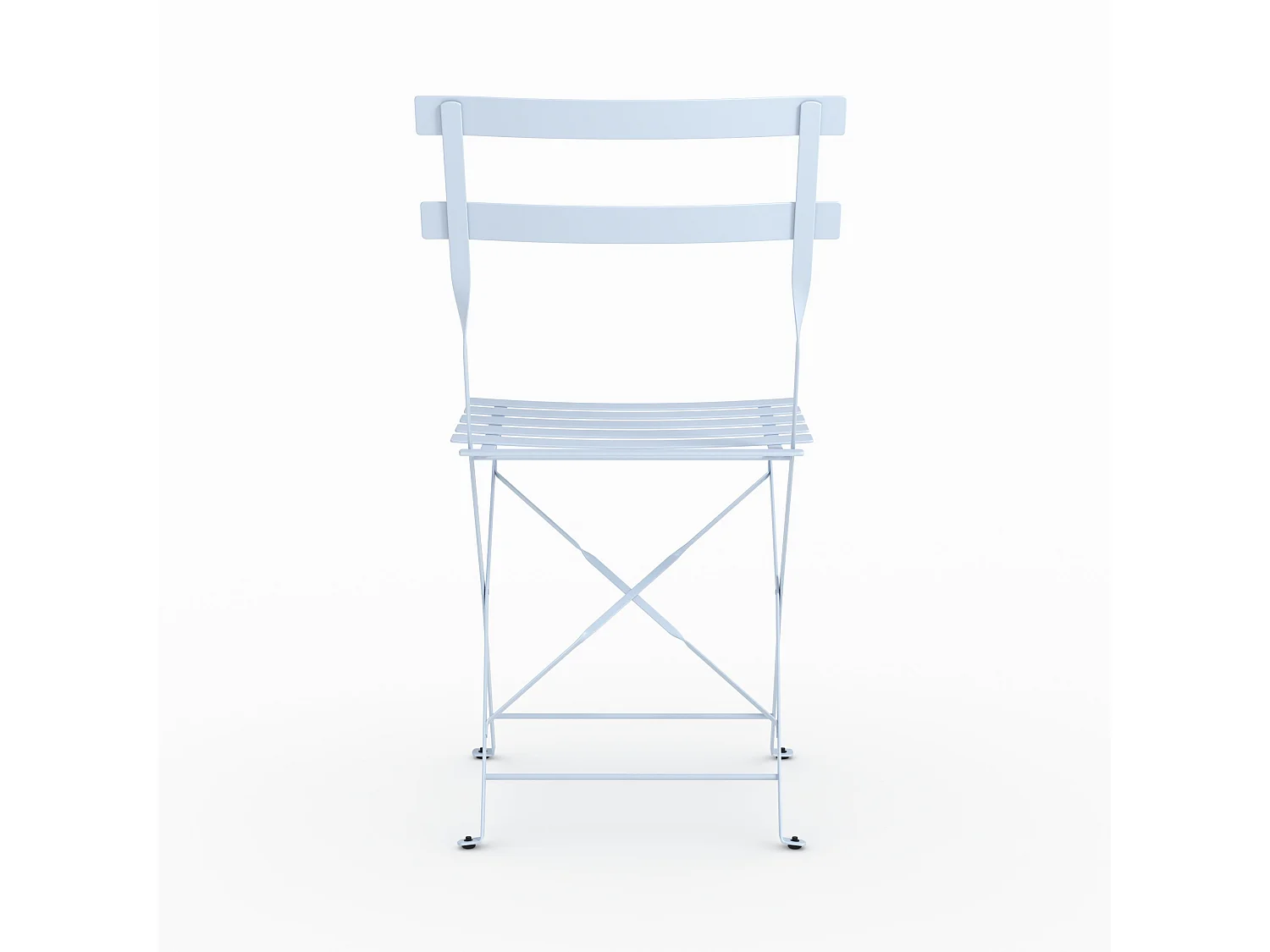 Lot de 2 chaises de jardin en métal bleu pastel, pliantes - Kayla