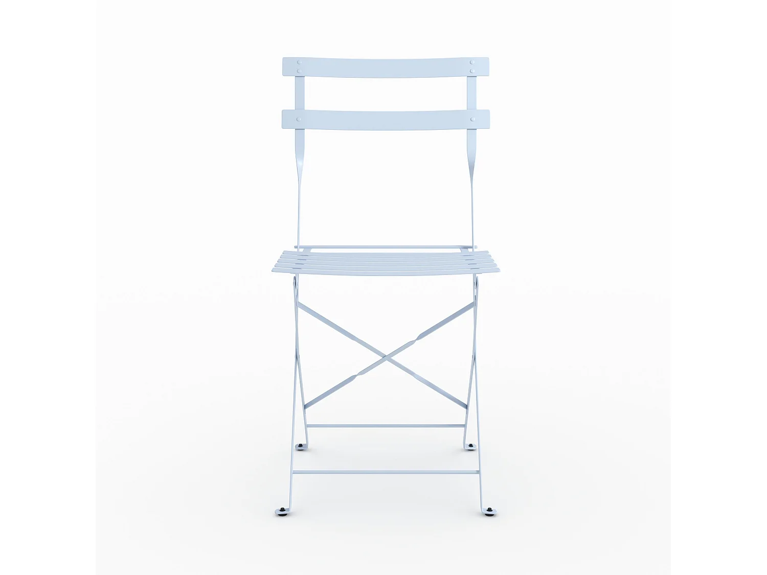 Lot de 2 chaises de jardin en métal bleu pastel, pliantes - Kayla