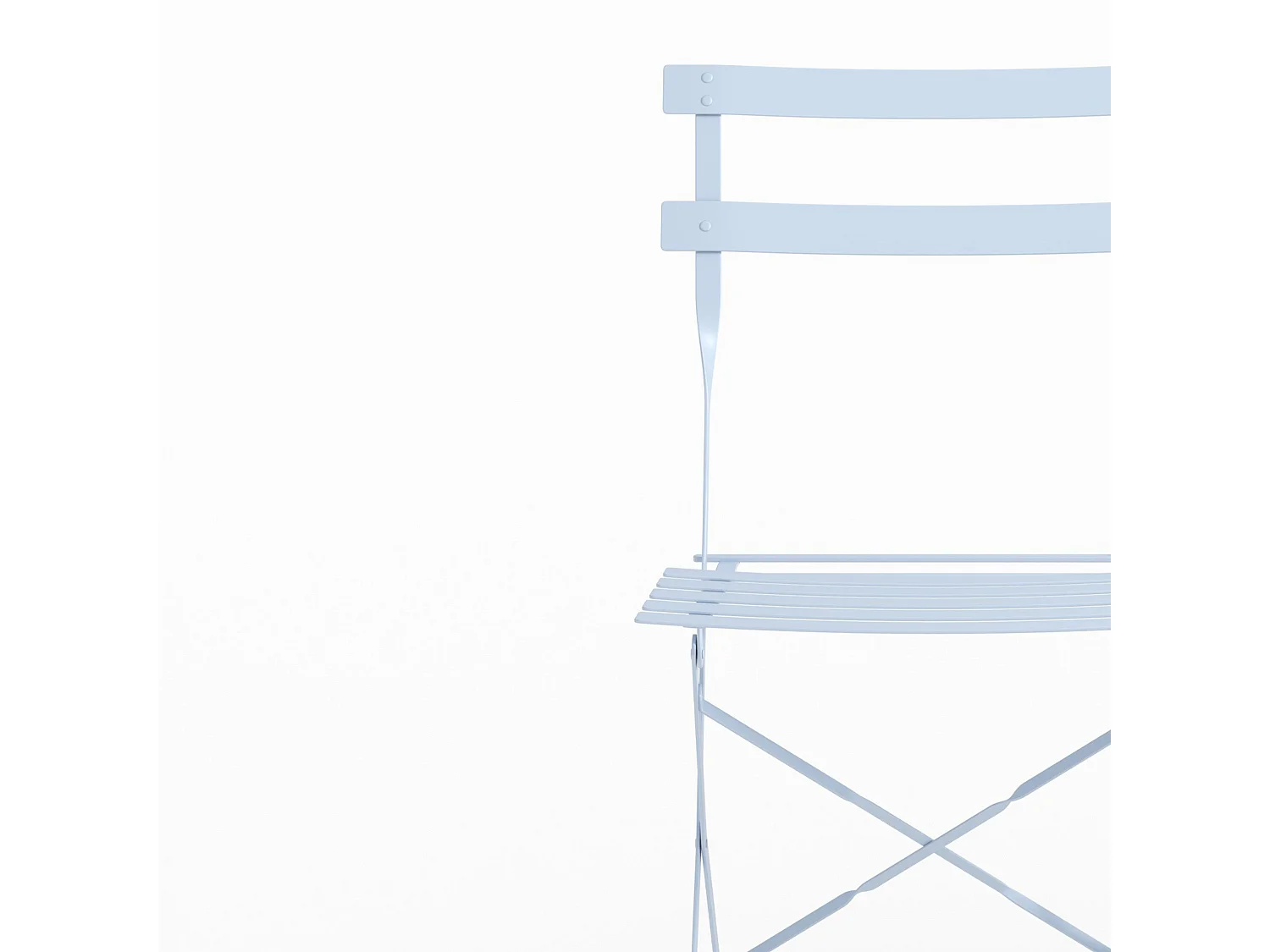 Lot de 2 chaises de jardin en métal bleu pastel, pliantes - Kayla