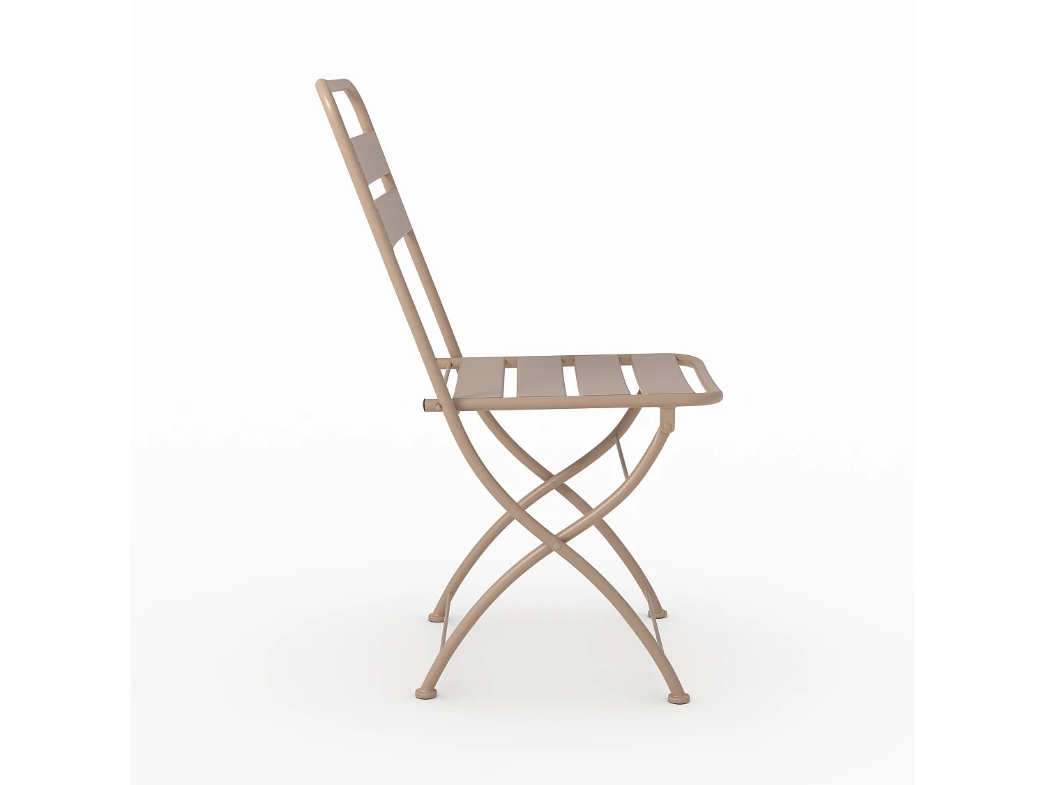 Table et chaises de jardin pliantes 2 personnes en métal taupe - Yumi