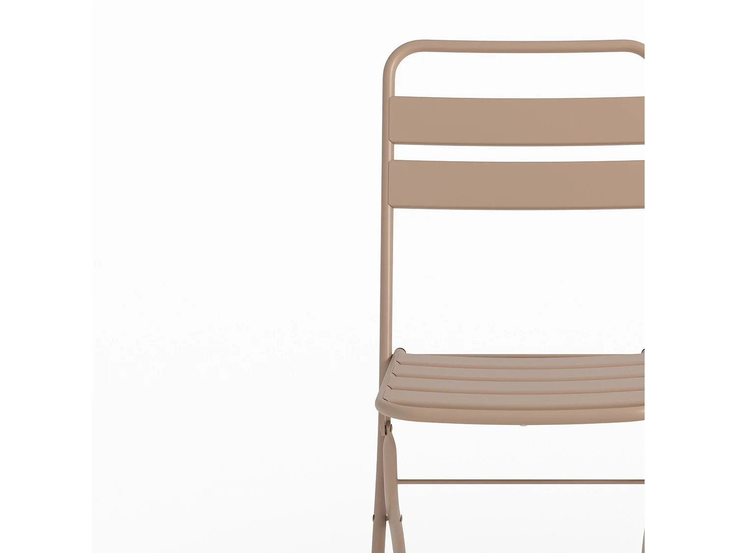 Table et chaises de jardin pliantes 2 personnes en métal taupe - Yumi