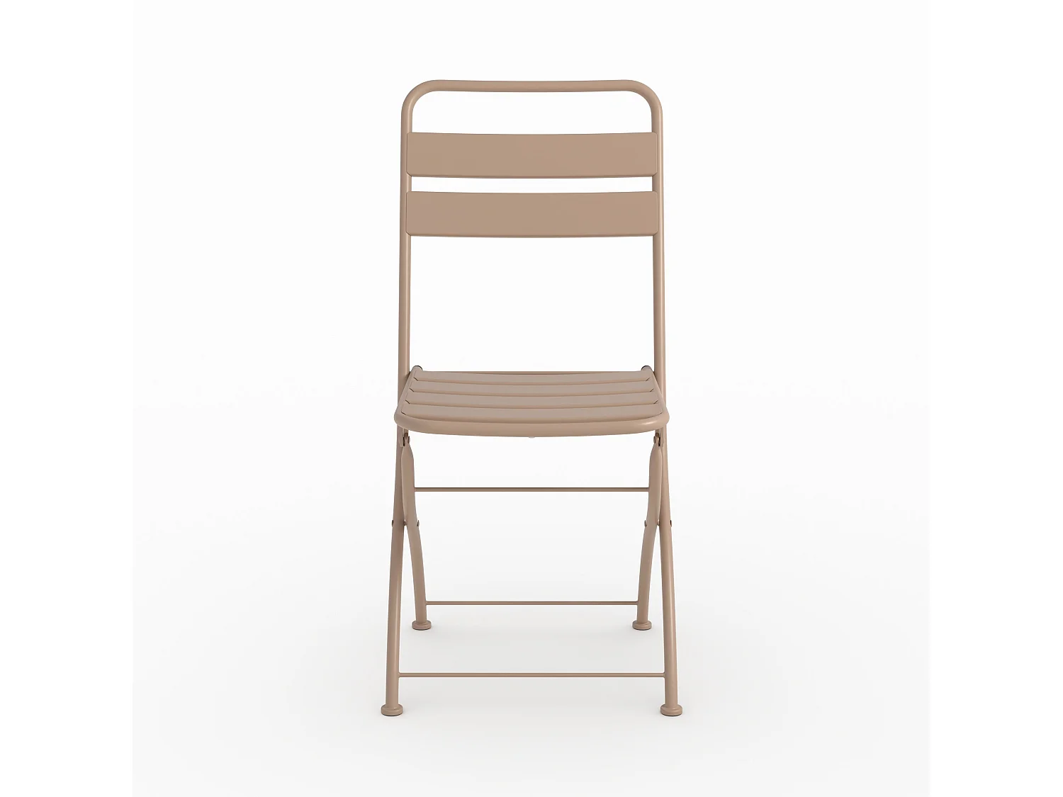 Table et chaises de jardin pliantes 2 personnes en métal taupe - Yumi