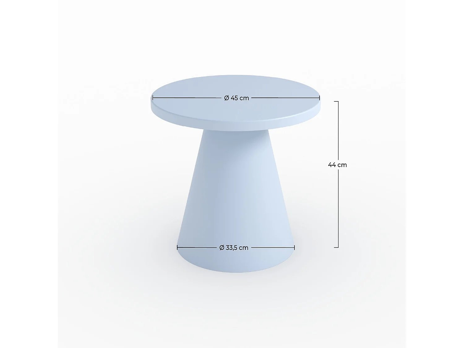 Table d'appoint de jardin en métal bleu pastel D45 cm  - Azuri