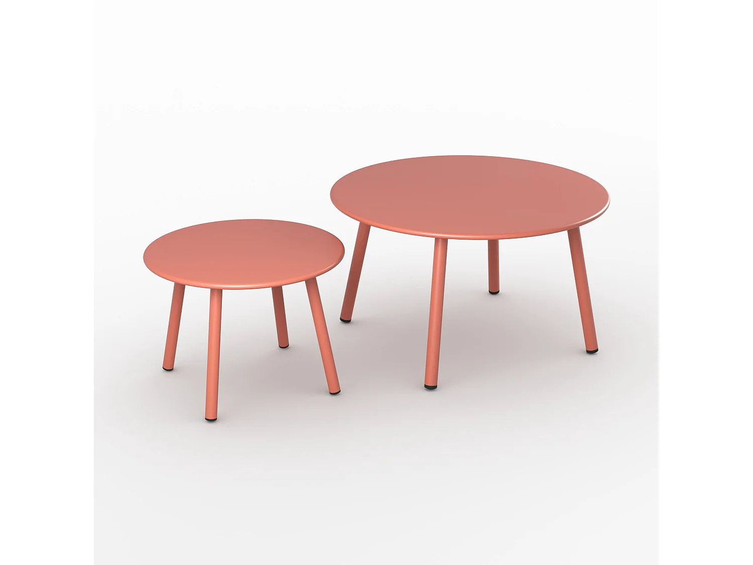 Tables d'appoints de jardin en métal terracotta (lot de 2) - Féria