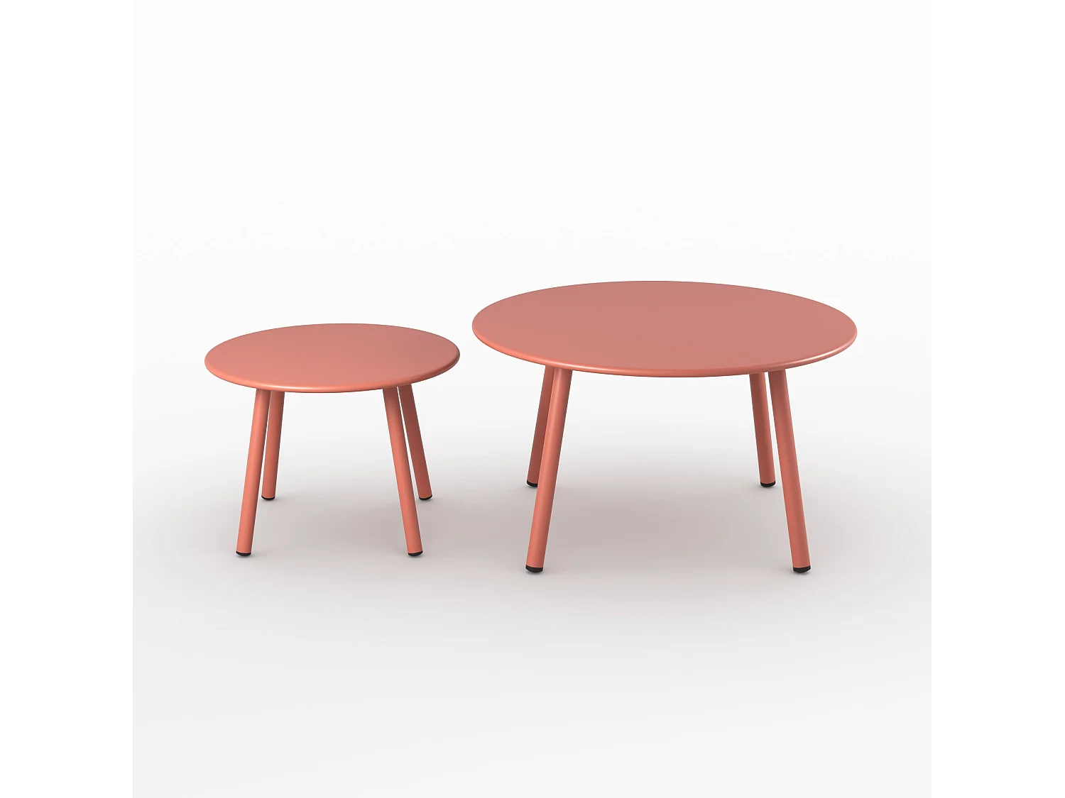 Tables d'appoints de jardin en métal terracotta (lot de 2) - Féria