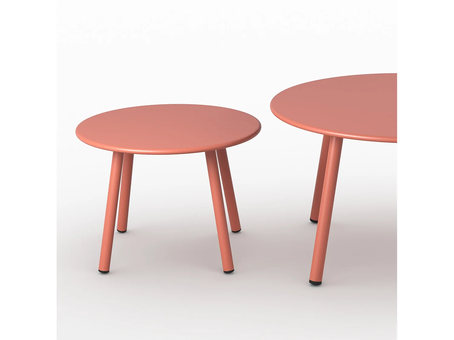 Tavolini da giardino in metallo terracotta (set di 2) - Féria