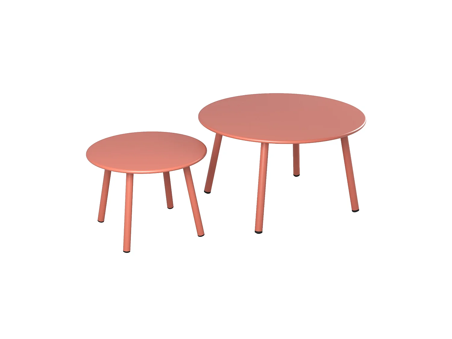 Tavolini da giardino in metallo terracotta (set di 2) - Féria