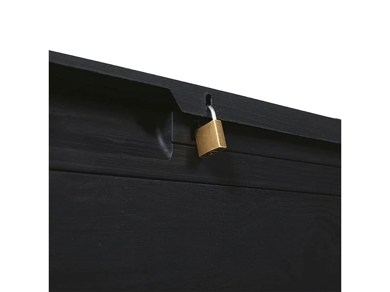 TOOMAX WOODY'S Gartenbox 160L aus recyceltem Harz mit Holzoptik Anthrazit, UV-beständig, abschließbar, Made in Italy