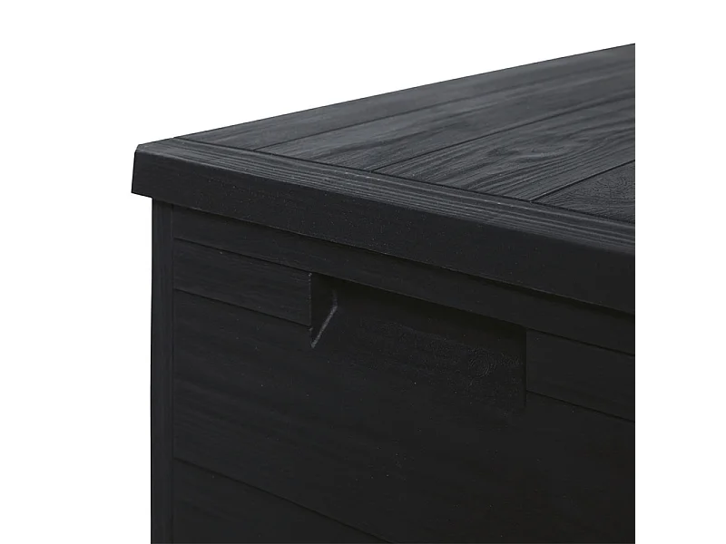 TOOMAX WOODY'S Gartenbox 160L aus recyceltem Harz mit Holzoptik Anthrazit, UV-beständig, abschließbar, Made in Italy