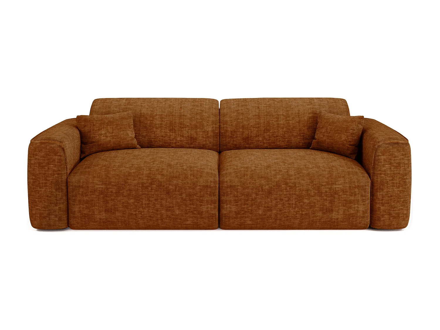 Canapé convertible 4 places velours texturé brun YUMA