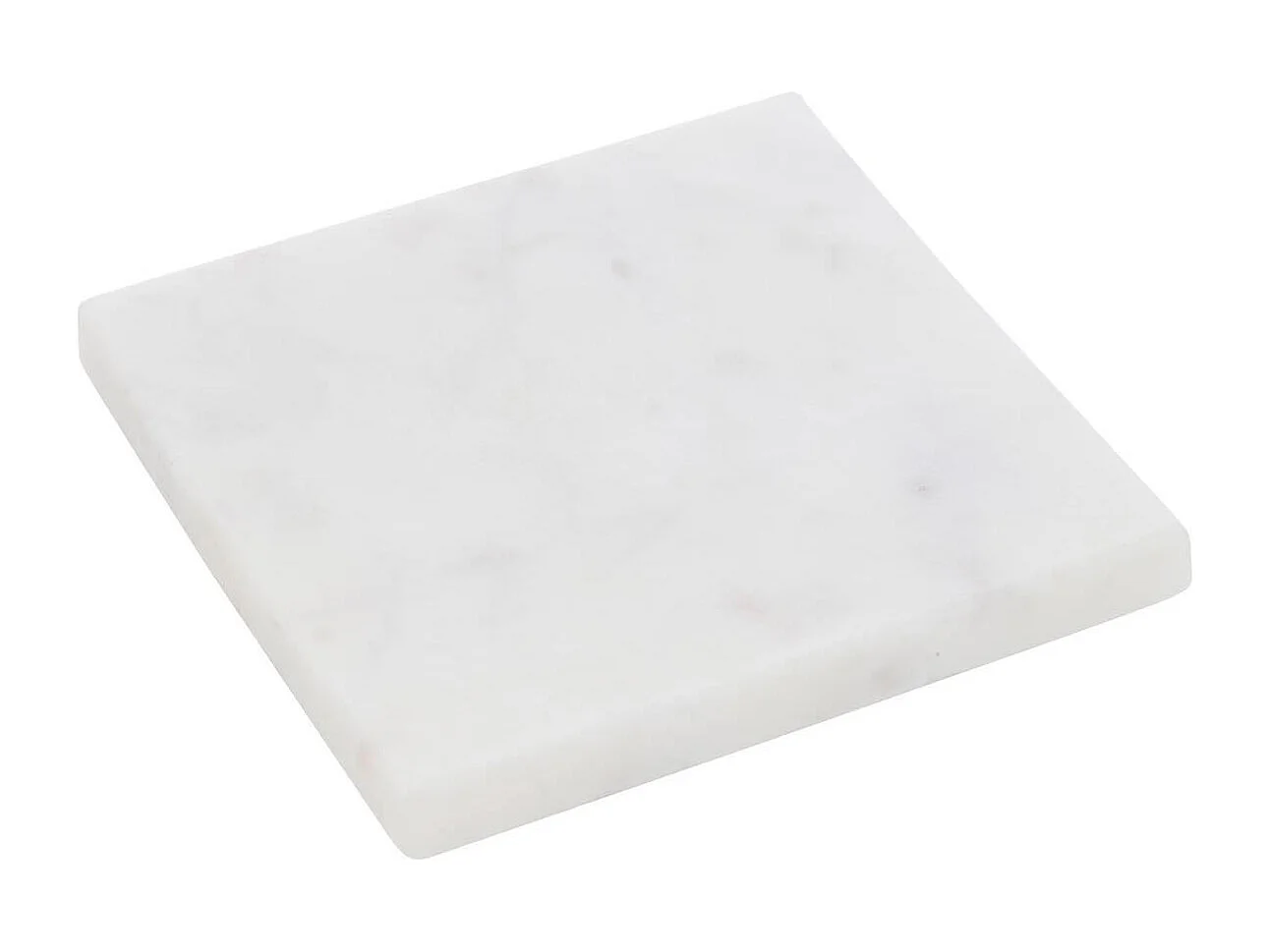 Lot de 4 Dessous de Verre en Marbre "Morris" 10cm Blanc