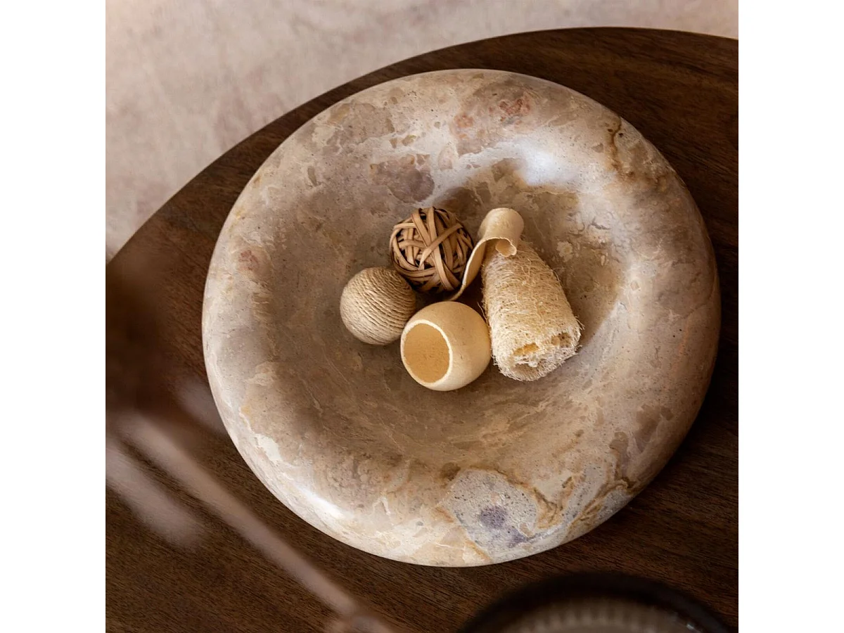 Vide-Poche en Marbre "Bali" 29cm Beige