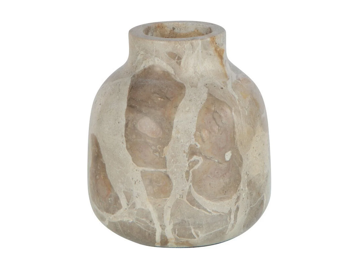 Vase Bouteille Déco "Marbre" 10cm Beige