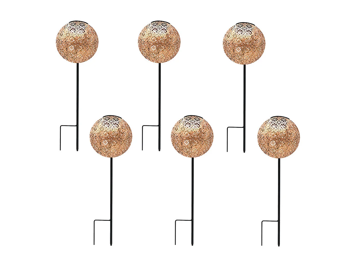 6 Balises solaires à planter AGADIR H45cm