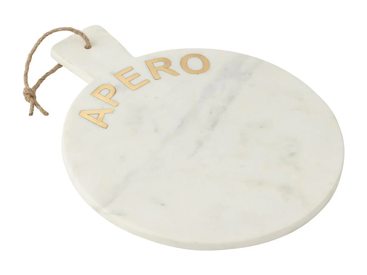 Planche de Présentation en Marbre Apero "Marci" 38cm Blanc