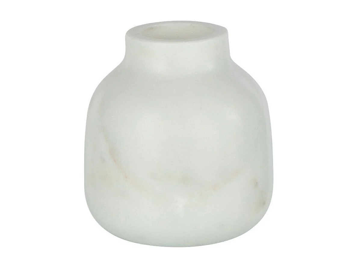 Vase Bouteille Déco "Marbre" 10cm Blanc