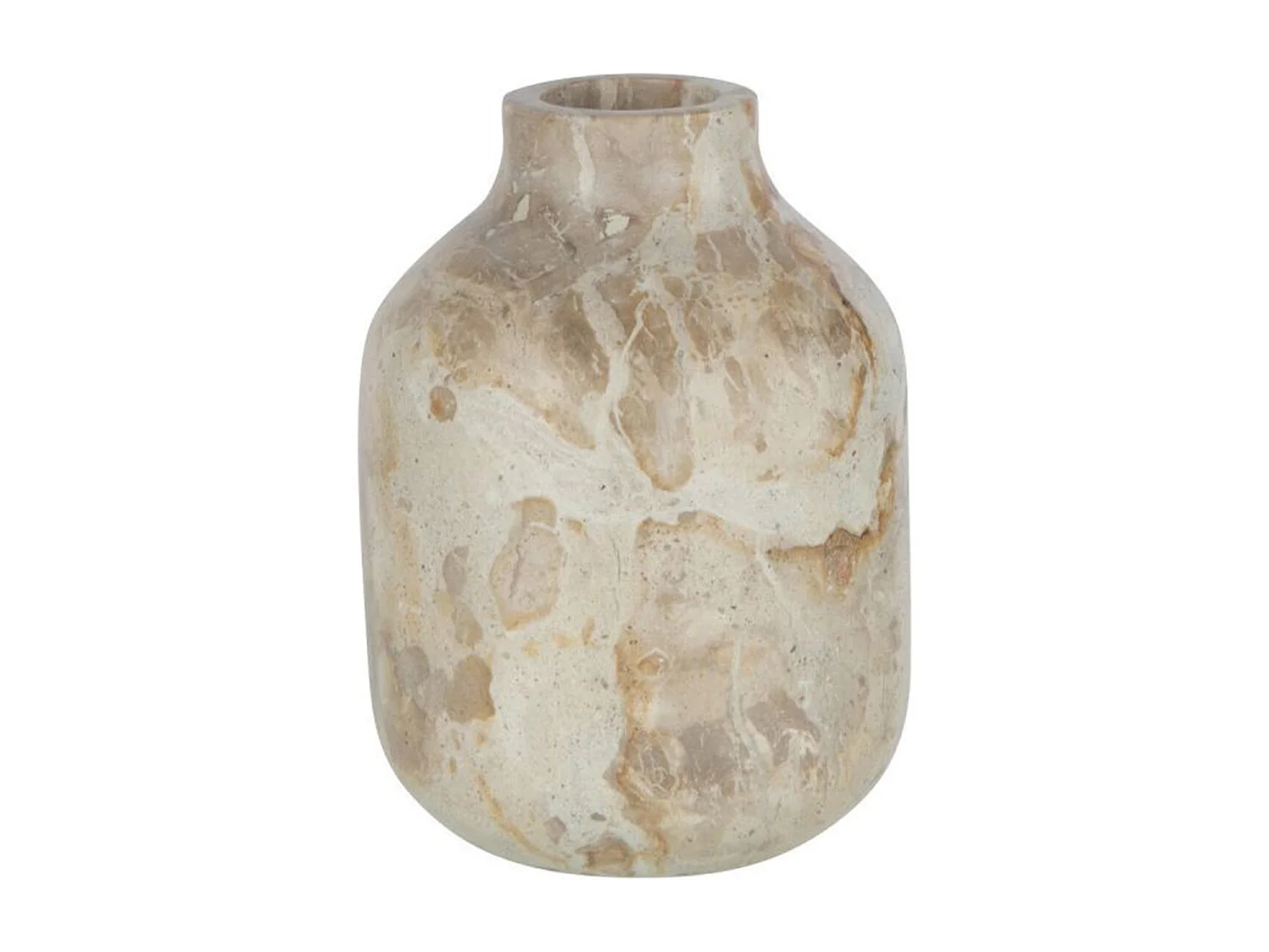 Vase Bouteille Déco "Marbre" 15cm Beige
