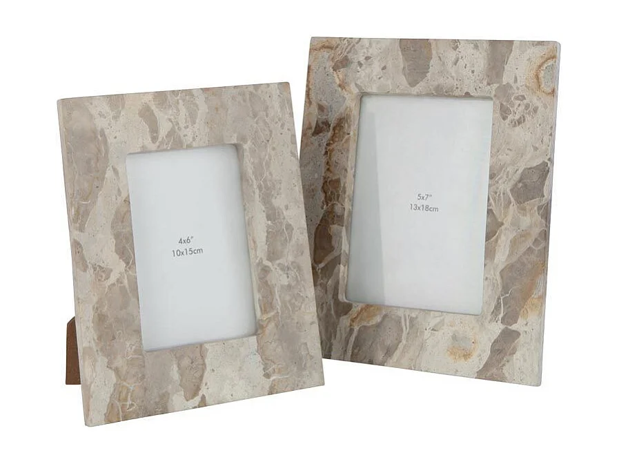 Cadre Photo Déco "Marbre" 13x18cm Beige