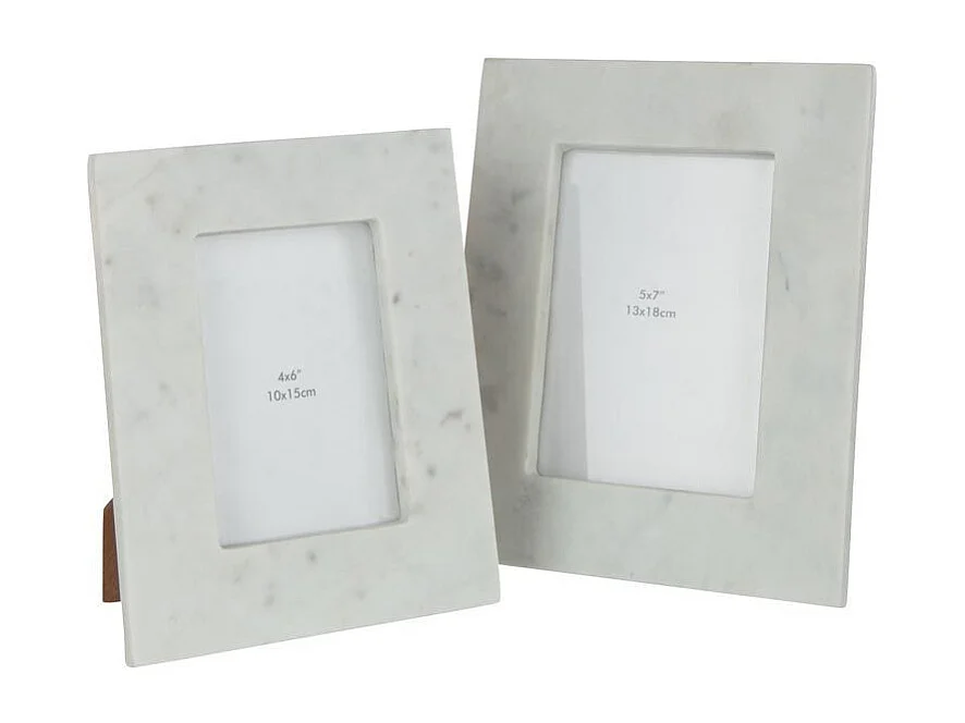 Cadre Photo Déco "Marbre" 13x18cm Blanc