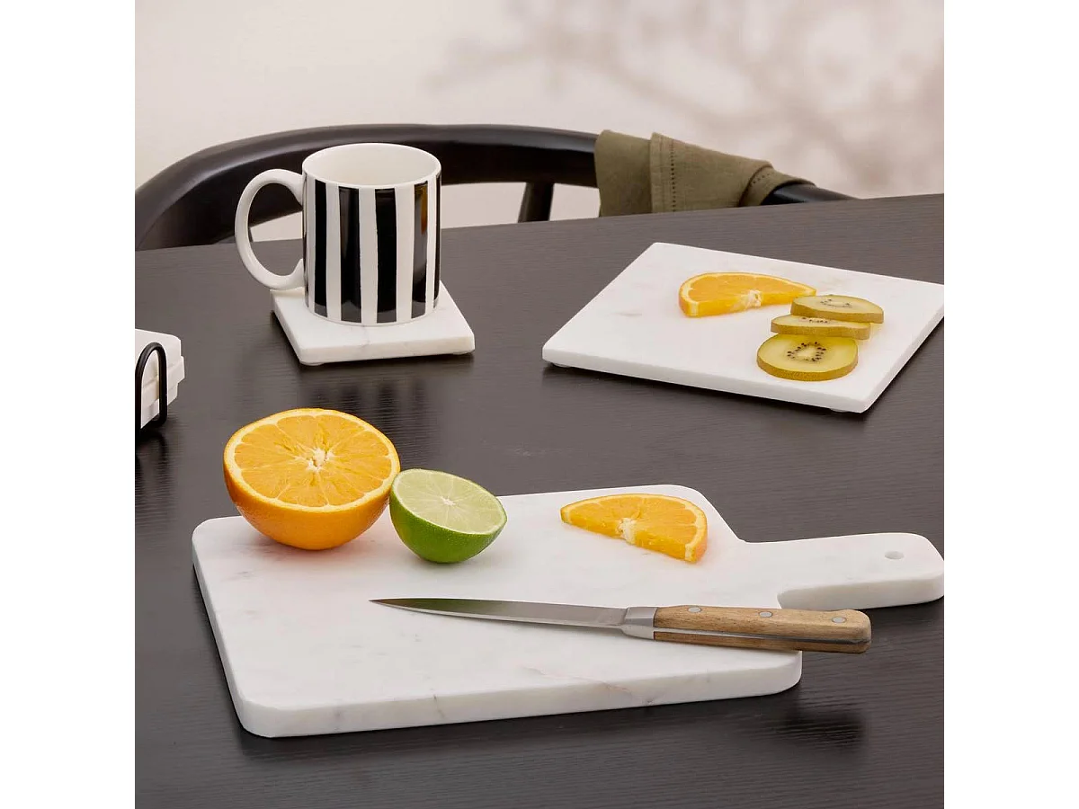 Planche de Présentation en Marbre "Morris" 36cm Blanc