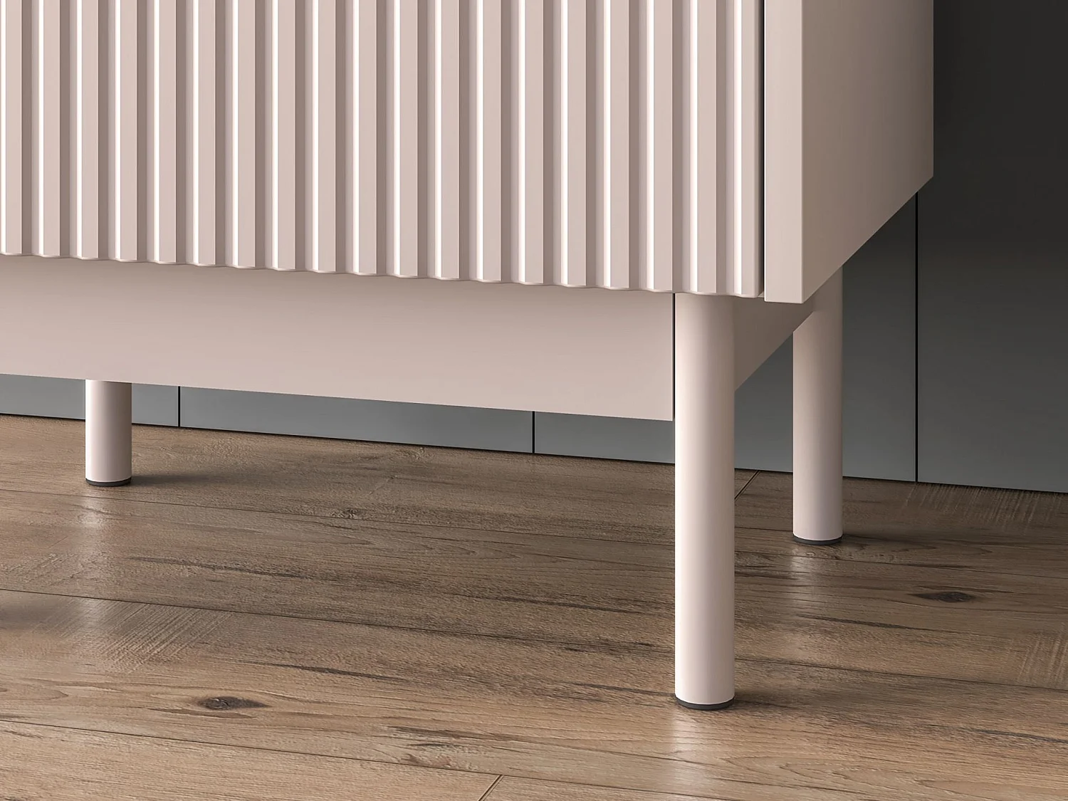 Table de chevet avec tiroir – Gris cachemire/aspect chêne – 50 cm – DUNEA