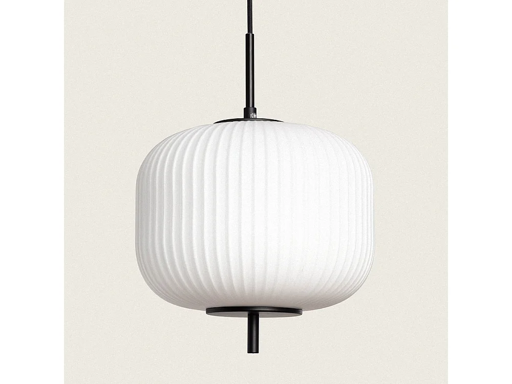 Vind - Suspension ronde en verre ø30cm - Blanc