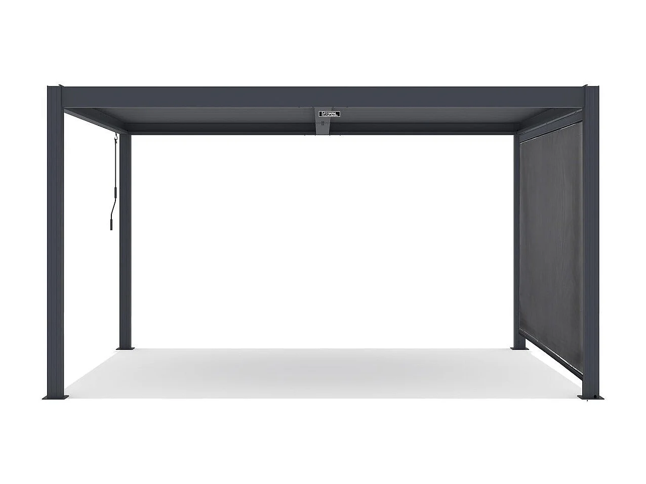 Pérgola bioclimática "Windsor premium" con led y toldo de aluminio - 3 x 4 m - Gris