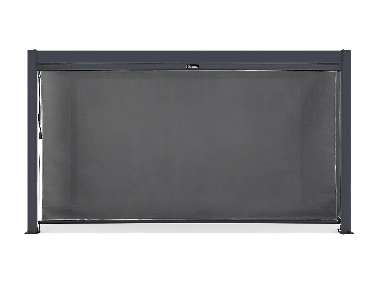 Pérgola bioclimática "Windsor premium" con led y 2 persianas de aluminio - 3 x 4 m - Gris