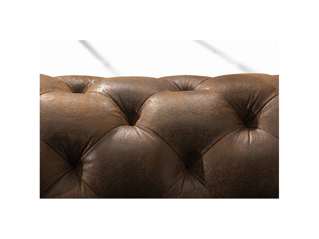 Canapé d'angle VELENA marron – Canapé baroque en microfibre avec structure en bois massif