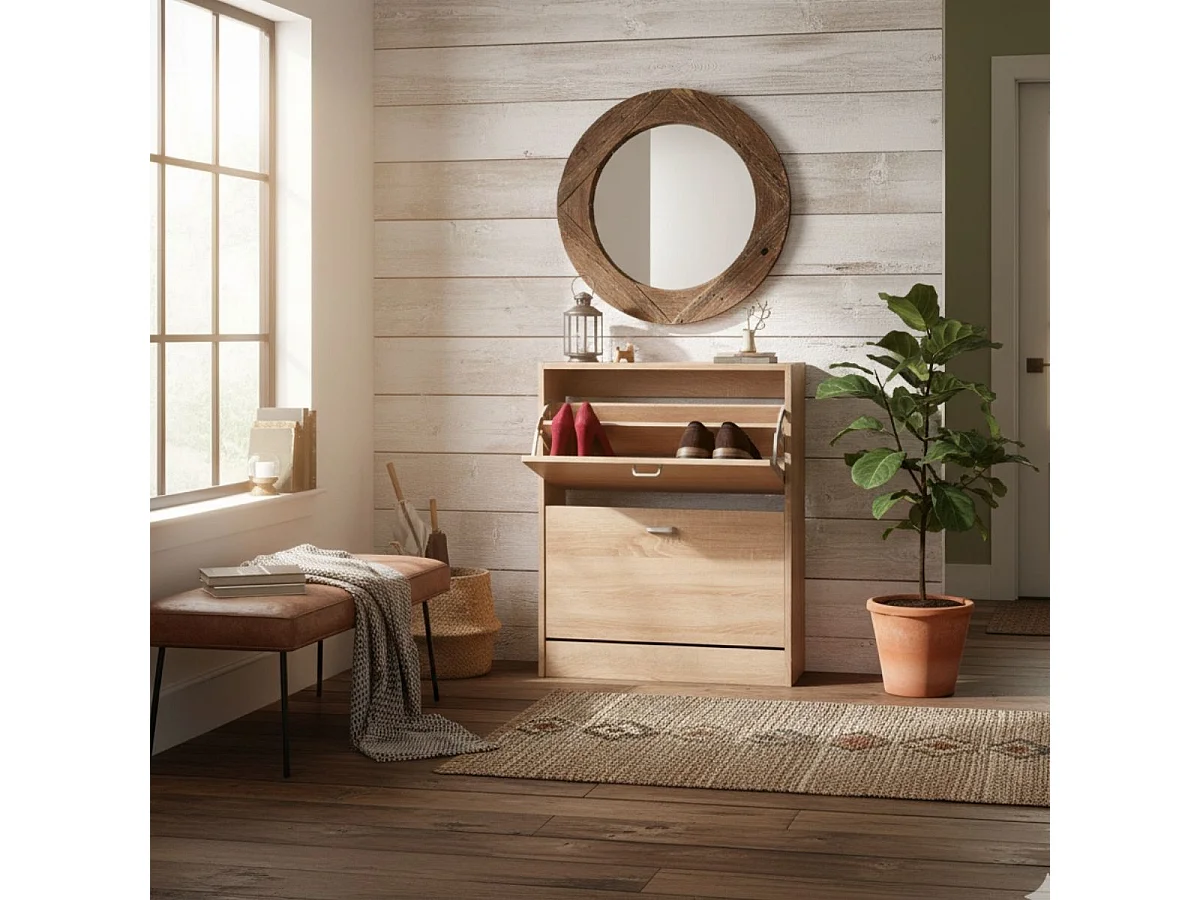 Zapatero Boreal 2 puertas abatibles 6 pares cambria 80x63x24  cm