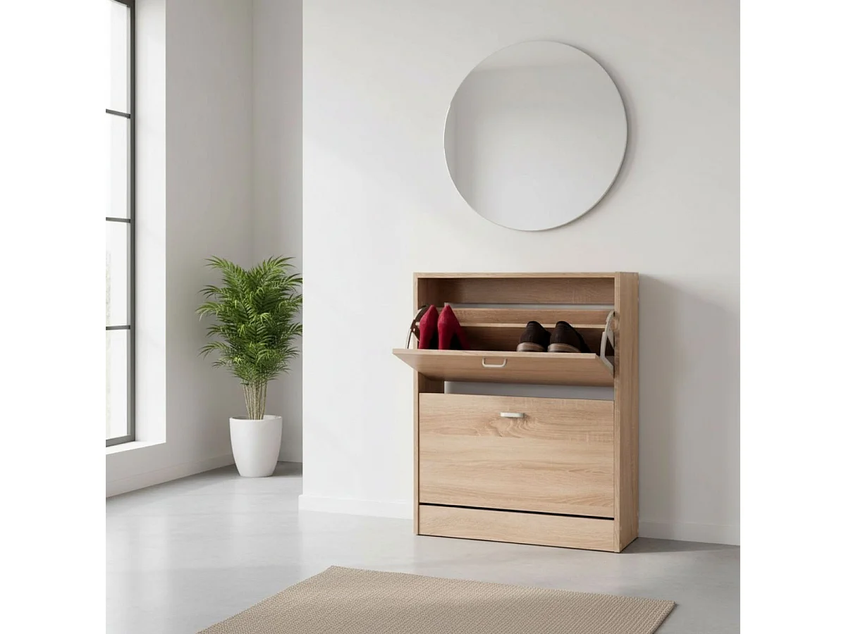 Zapatero Boreal 2 puertas abatibles 6 pares cambria 80x63x24  cm