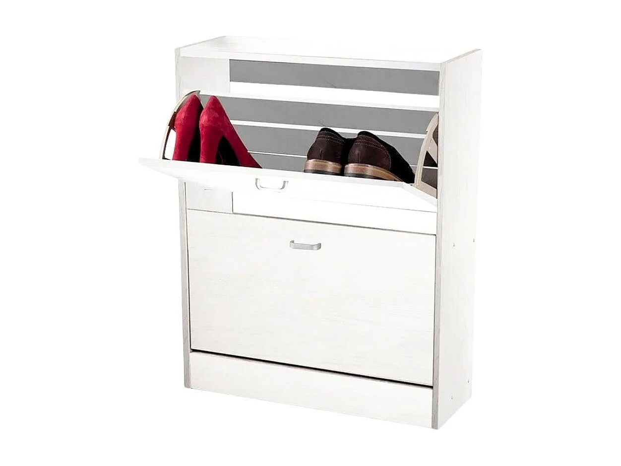 Zapatero Boreal 2 puertas abatibles 6 pares blanco 80x63x24 cm