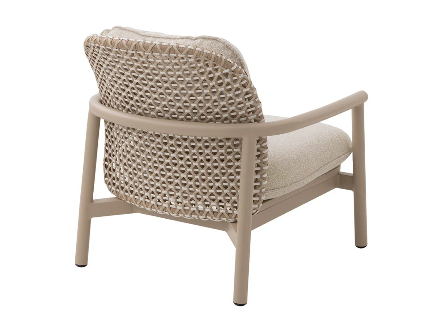 Fauteuil en aluminium et fibre synthétique bicolore avec coussins