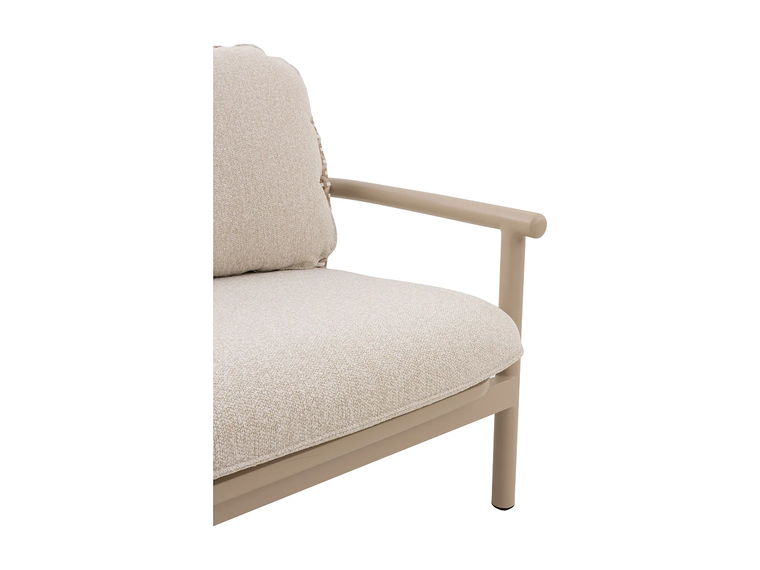 Fauteuil en aluminium et fibre synthétique bicolore avec coussins