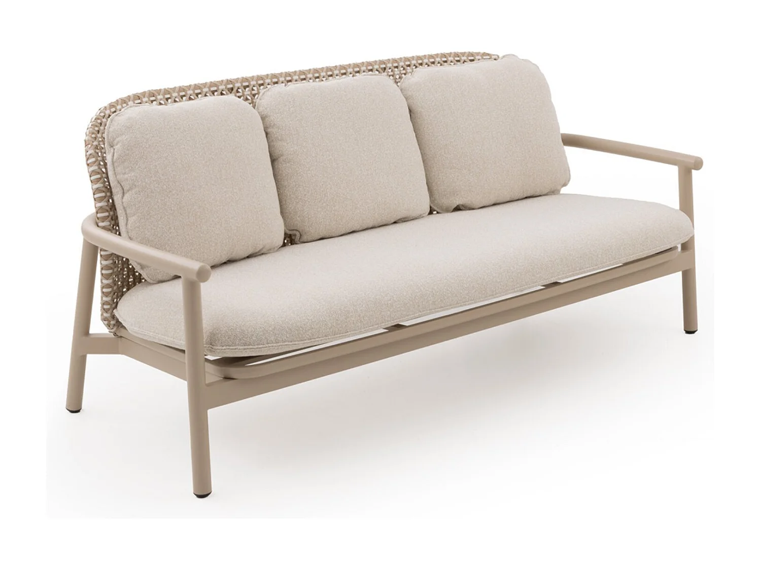 Sofa aus Aluminium und zweifarbiger Kunstfaser mit Kissen