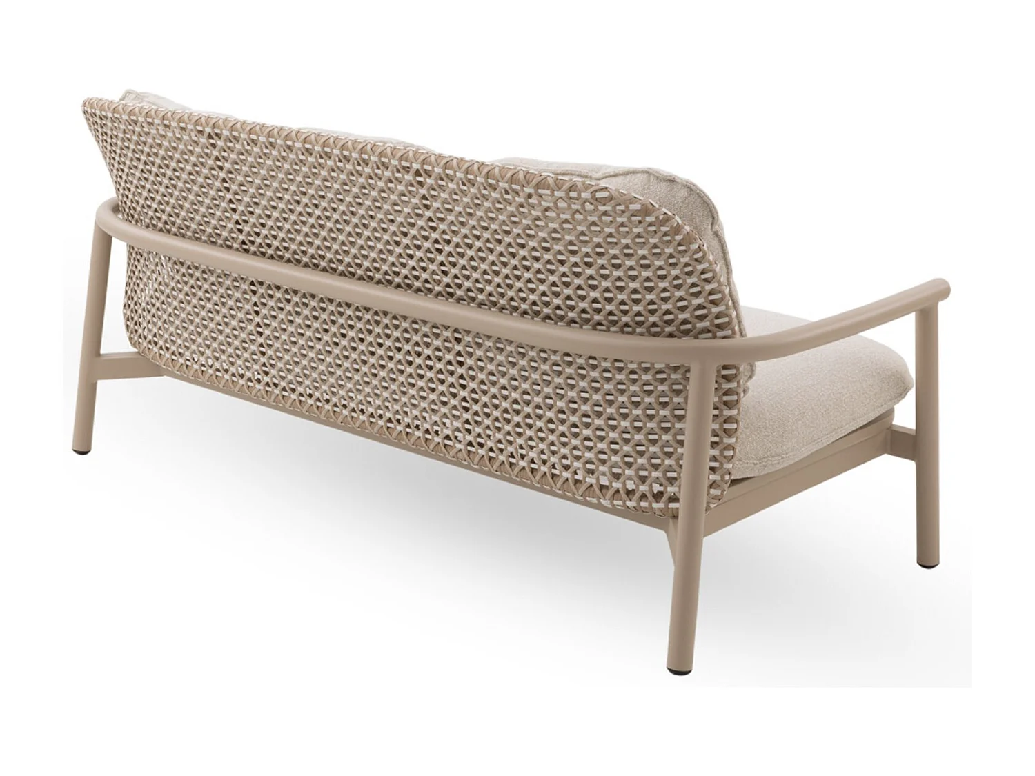 Sofa aus Aluminium und zweifarbiger Kunstfaser mit Kissen