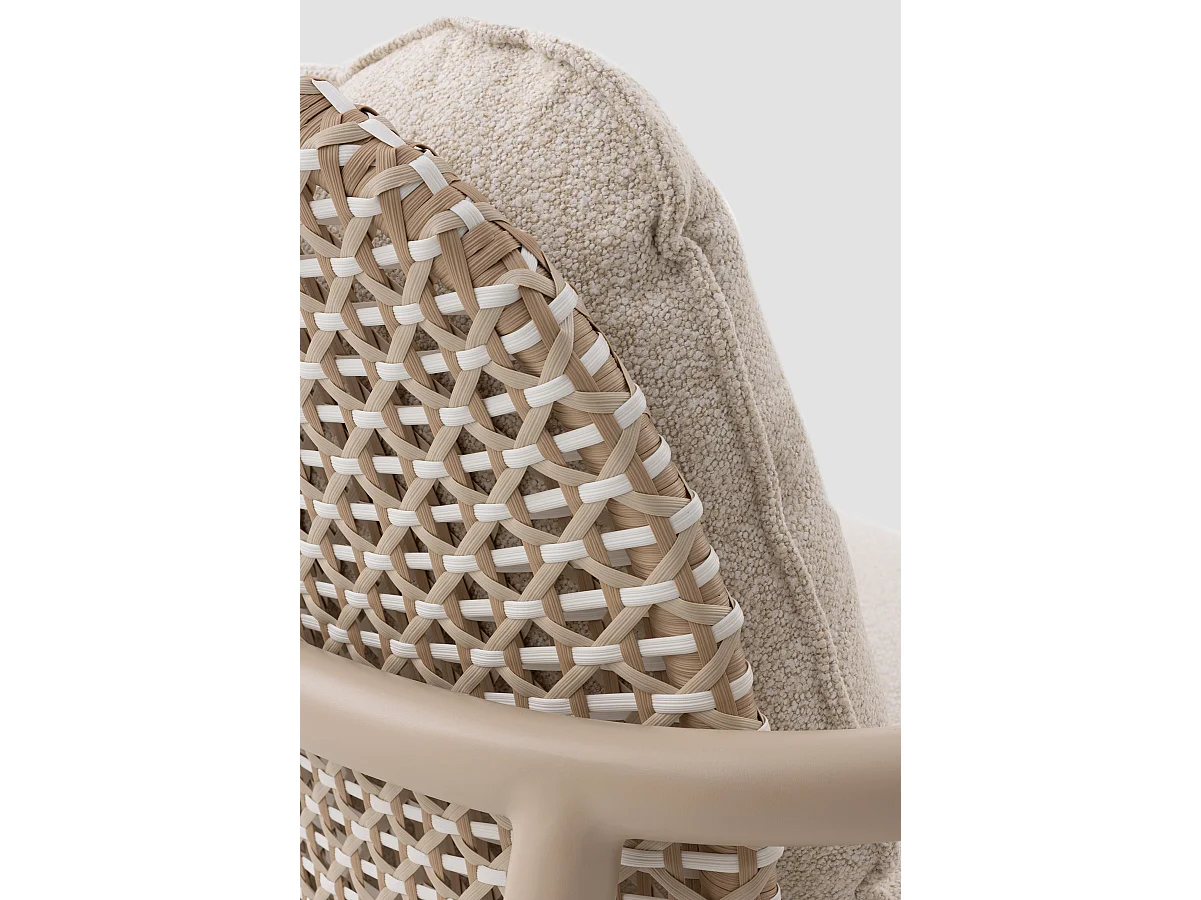 Sofa aus Aluminium und zweifarbiger Kunstfaser mit Kissen