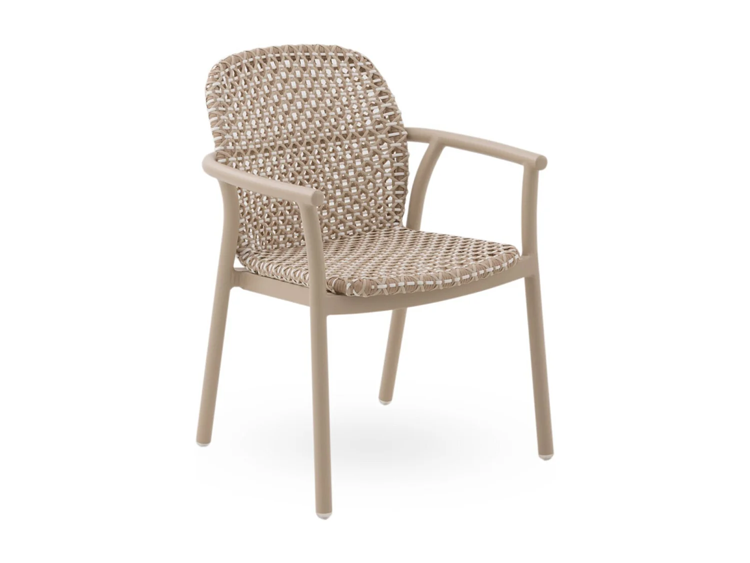 4er-Set Sessel aus Aluminium und zweifarbiger Kunstfaser