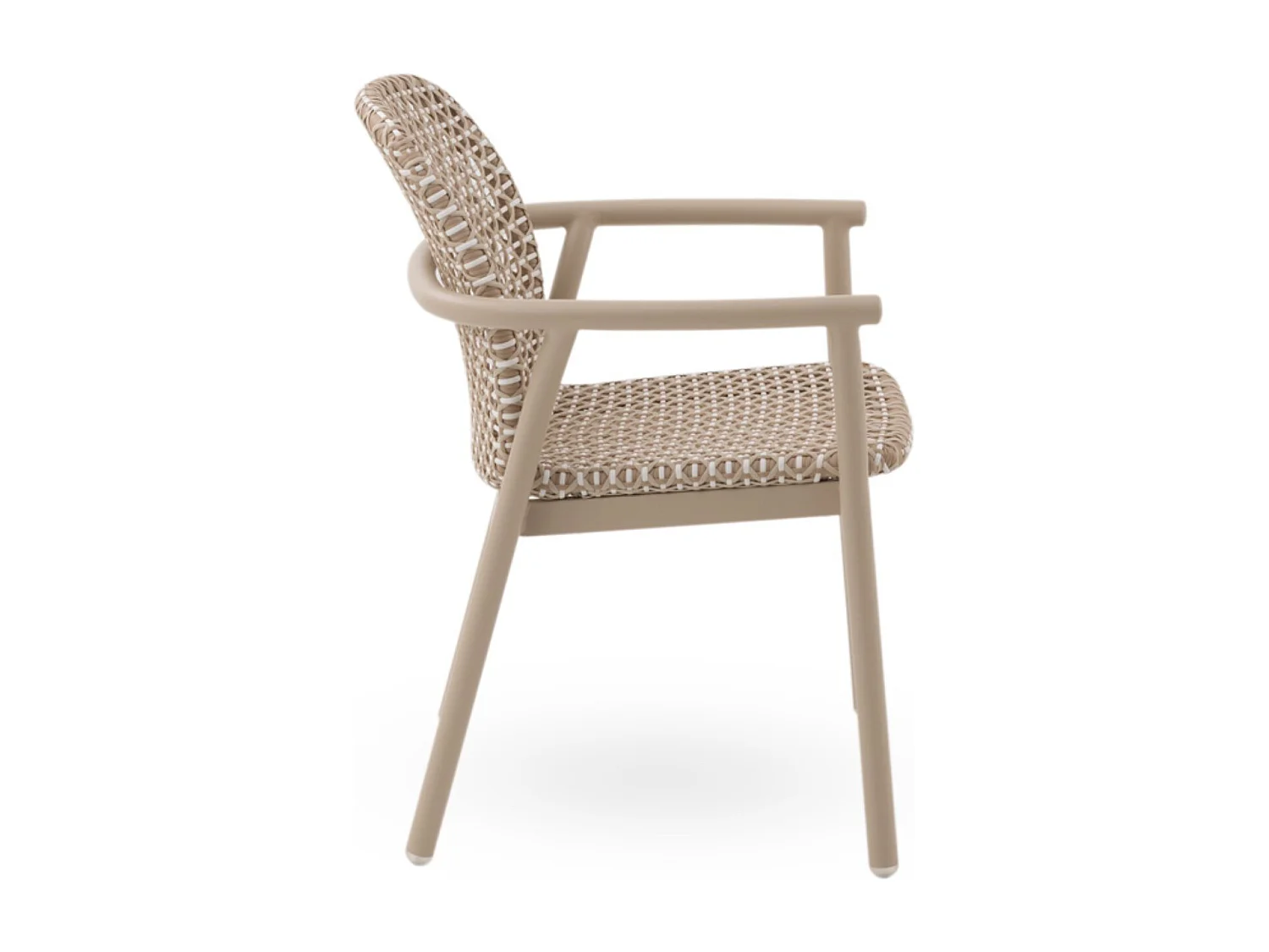 4er-Set Sessel aus Aluminium und zweifarbiger Kunstfaser