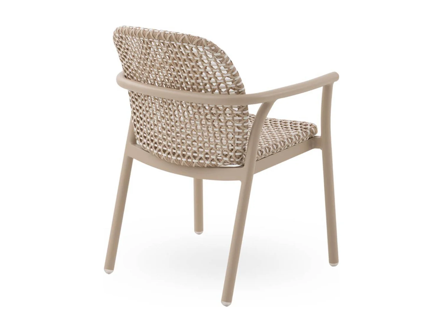 4er-Set Sessel aus Aluminium und zweifarbiger Kunstfaser