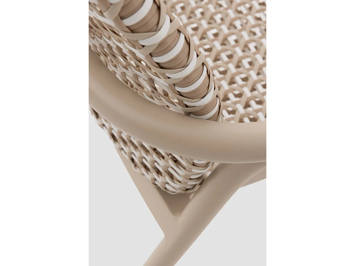 4er-Set Sessel aus Aluminium und zweifarbiger Kunstfaser