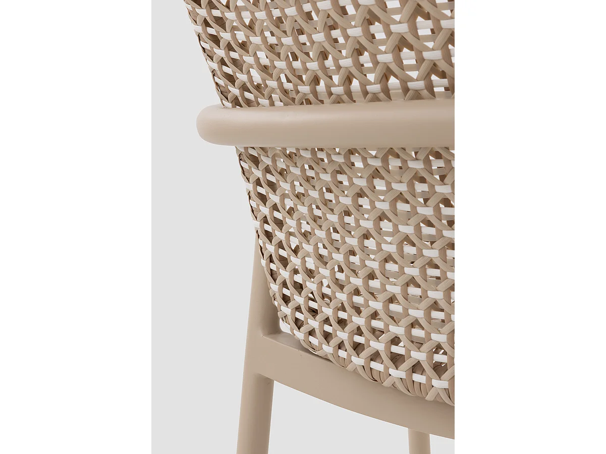 4er-Set Sessel aus Aluminium und zweifarbiger Kunstfaser