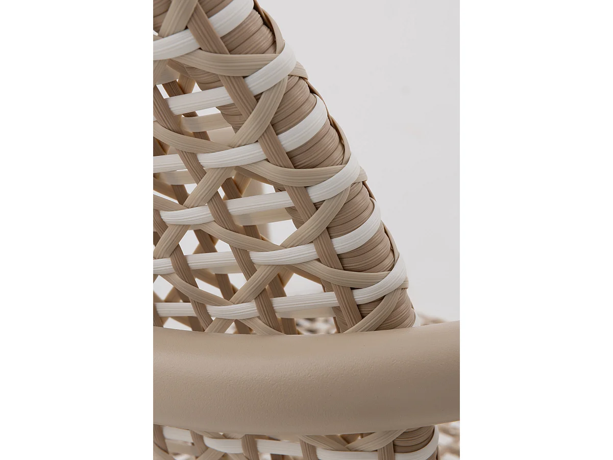 4er-Set Sessel aus Aluminium und zweifarbiger Kunstfaser