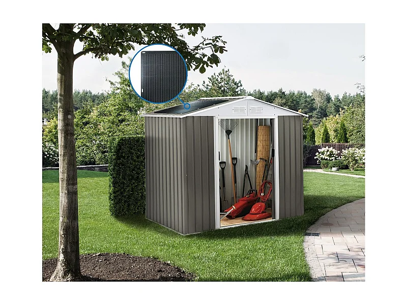 Telheiro metálico para jardim "Dallas" - 2,71 m² com painel solar