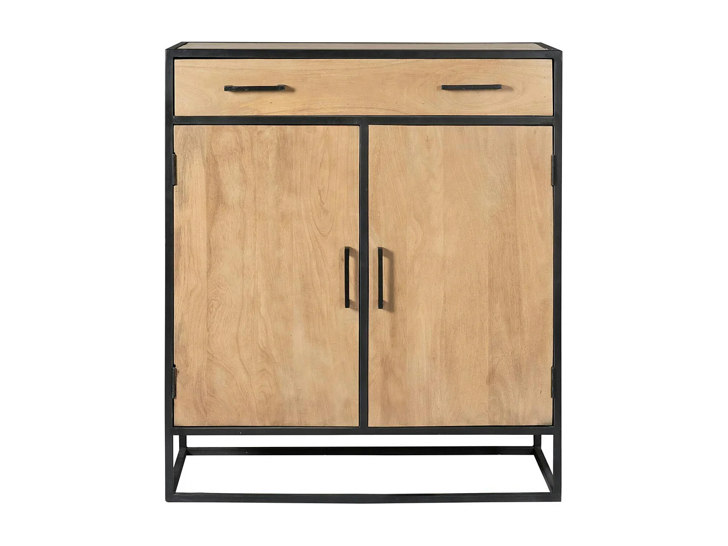Petit meuble d'entrée en bois clair 2 portes RIVANO