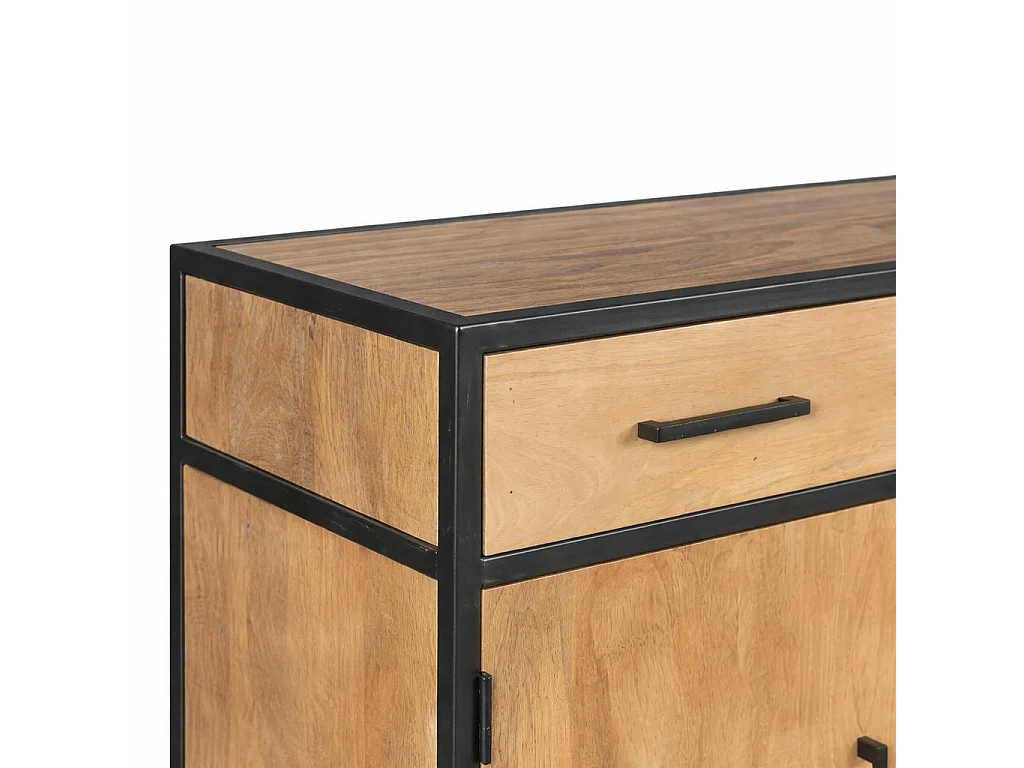 Petit meuble d'entrée en bois clair 2 portes RIVANO